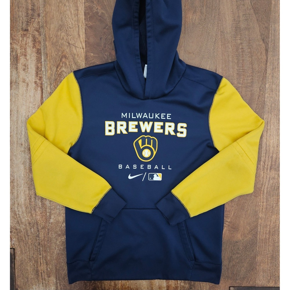 Nike Therma-FIT Milwaukee Brewers Hoodie Youth L 14/16 Authentic MLB Baseball